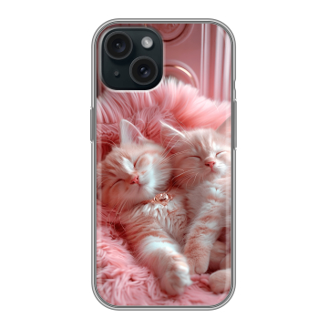 Силиконовый чехол на Iphone 15 с принтом котята котики Силиконовый чехол на Iphone 15 с принтом котята котики