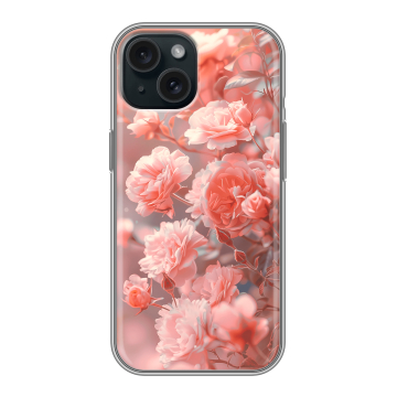 Силиконовый чехол на Iphone 15 с принтом Розы цветы Силиконовый чехол на Iphone 15 с принтом Розы цветы
