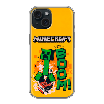 Силиконовый чехол на Iphone 15 с принтом Майнкрафт Minecraft Силиконовый чехол на Iphone 15 с принтом Майнкрафт Minecraft