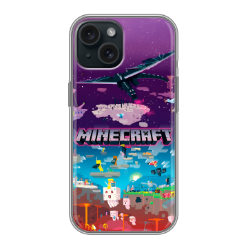 Силиконовый чехол на Iphone 15 с принтом Майнкрафт Minecraft Силиконовый чехол на Iphone 15 с принтом Майнкрафт Minecraft