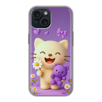 Силиконовый чехол на Iphone 15 с принтом для девочек Силиконовый чехол на Iphone 15 с принтом для девочек