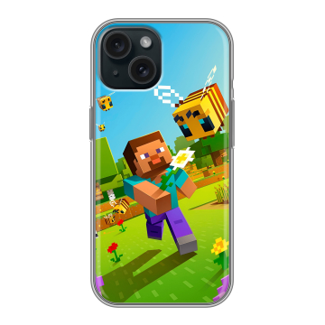 Силиконовый чехол на Iphone 15 с принтом Майнкрафт Minecraft Силиконовый чехол на Iphone 15 с принтом Майнкрафт Minecraft