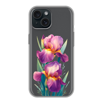 Силиконовый чехол на Iphone 15 с принтом Цветы орхидеи