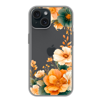 Силиконовый чехол на Iphone 15 с принтом Цветы принт