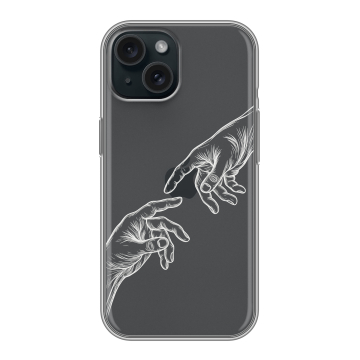 Силиконовый чехол на Iphone 15 с принтом Сотворение мира