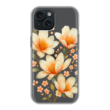 Силиконовый чехол на Iphone 15 с принтом Цветы