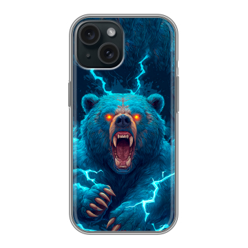 Силиконовый чехол на Iphone 15 с принтом Медведь