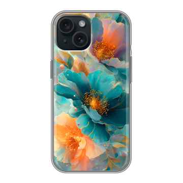 Силиконовый чехол на Iphone 15 с принтом Цветы