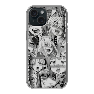 Силиконовый чехол на Iphone 15 с принтом Ahegao Ахегао Аниме