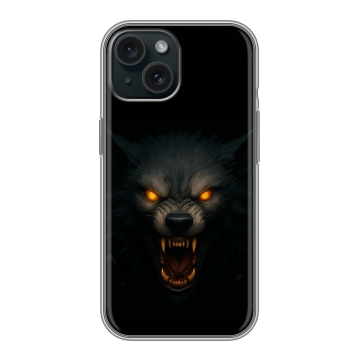 Силиконовый чехол на Iphone 15 с принтом Волк