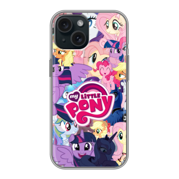 Силиконовый чехол на Iphone 15 с принтом My little pony Дружба чудо