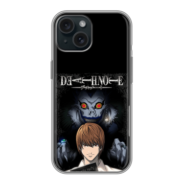 Силиконовый чехол на Iphone 15 с принтом Death note Тетрадь смерти