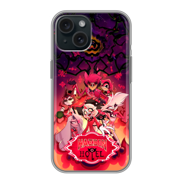 Силиконовый чехол на Iphone 15 с принтом Hazbin Hotel Отель Хазбин Силиконовый чехол на Iphone 15 с принтом Hazbin Hotel Отель Хазбин