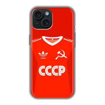 Силиконовый чехол на Iphone 15 с принтом Флаг Герб СССР