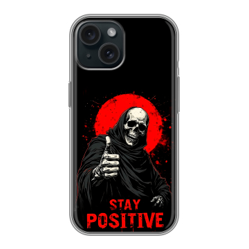 Силиконовый чехол на Iphone 15 с принтом смешной скелет