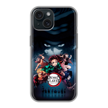 Силиконовый чехол на Iphone 15 с принтом Demon Slayer Клинок рассекающий демонов Силиконовый чехол на Iphone 15 с принтом Demon Slayer Клинок рассекающий демонов
