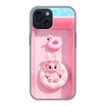 Силиконовый чехол на Iphone 15 с принтом Labubu Лабубу Силиконовый чехол на Iphone 15 с принтом Labubu Лабубу