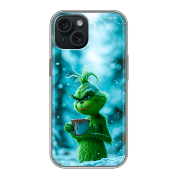 Силиконовый чехол на Iphone 15 с принтом Новый год гринч