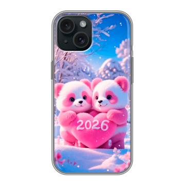 Силиконовый чехол на Iphone 15 с принтом Новый год