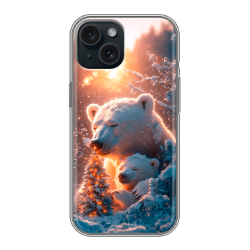 Силиконовый чехол на Iphone 15 с принтом Новый год Силиконовый чехол на Iphone 15 с принтом Новый год