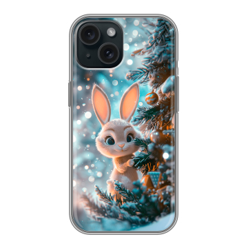 Силиконовый чехол на Iphone 15 с принтом Новый год Силиконовый чехол на Iphone 15 с принтом Новый год