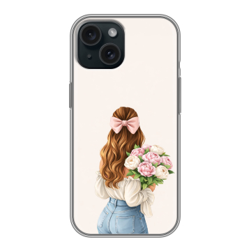 Силиконовый чехол на Iphone 15 с принтом женский Силиконовый чехол на Iphone 15 с принтом женский