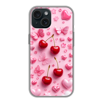 Силиконовый чехол на Iphone 15 с принтом для девочек Силиконовый чехол на Iphone 15 с принтом для девочек