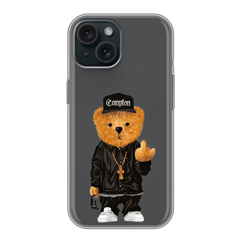 Силиконовый чехол на Iphone 15 с принтом Плюшевый медведь Силиконовый чехол на Iphone 15 с принтом Плюшевый медведь