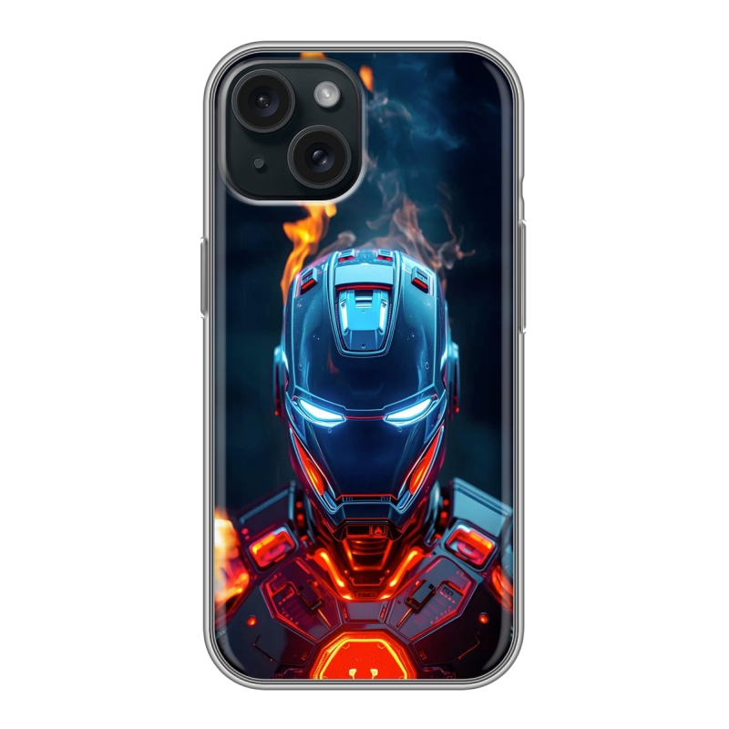 Силиконовый чехол на Iphone 15 с принтом IronMan Железный человек Силиконовый чехол на Iphone 15 с принтом IronMan Железный человек