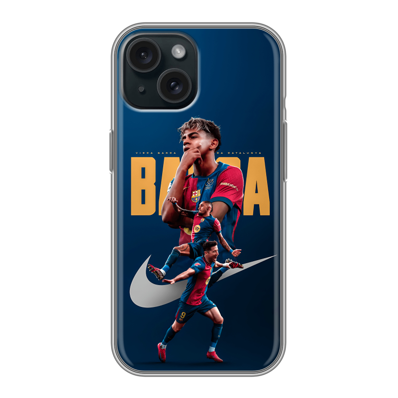 Силиконовый чехол на Iphone 15 с принтом Барселона Barca Yamal Силиконовый чехол на Iphone 15 с принтом Барселона Barca Yamal