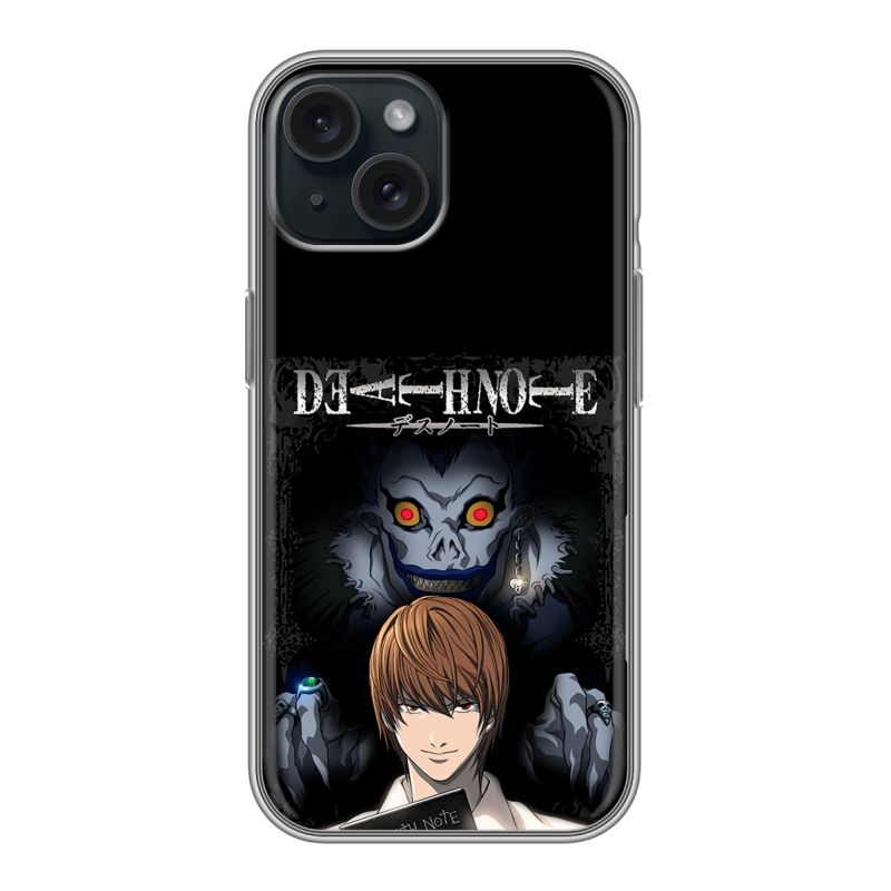 Силиконовый чехол на Iphone 15 с принтом Death note Тетрадь смерти Силиконовый чехол на Iphone 15 с принтом Death note Тетрадь смерти