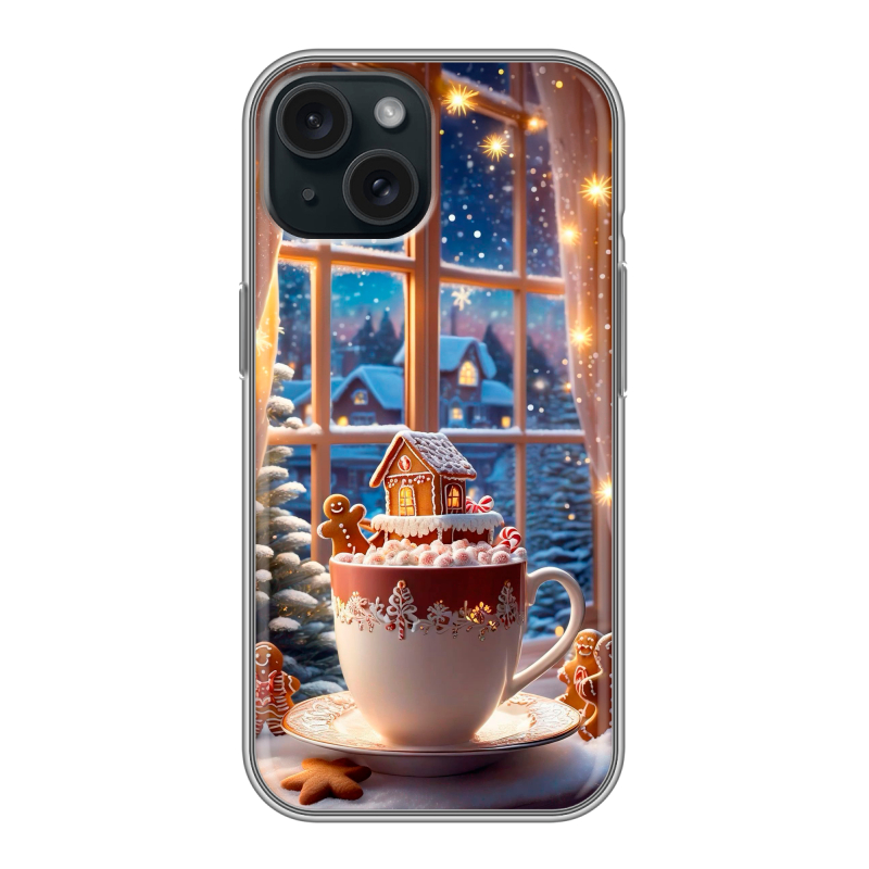 Силиконовый чехол на Iphone 15 с принтом Новый год Силиконовый чехол на Iphone 15 с принтом Новый год