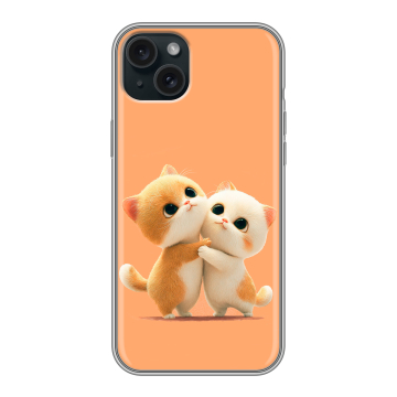 Силиконовый чехол на Iphone 15 Plus с принтом Милые котики