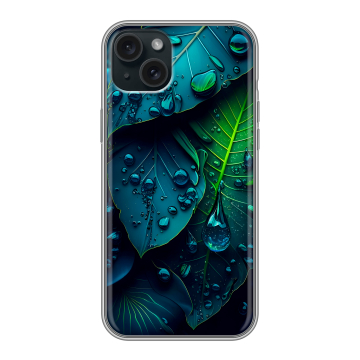 Силиконовый чехол на Iphone 15 Plus с принтом Листья