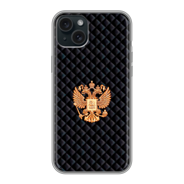 Силиконовый чехол на Iphone 15 Plus с принтом Герб России принт Силиконовый чехол на Iphone 15 Plus с принтом Герб России принт