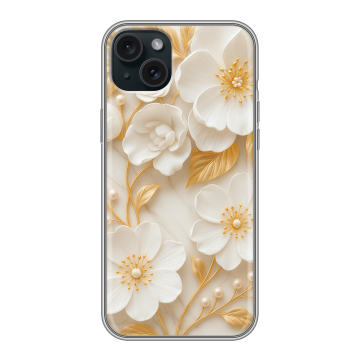 Силиконовый чехол на Iphone 15 Plus с принтом Цветы