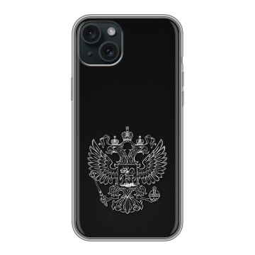 Силиконовый чехол на Iphone 15 Plus с принтом Герб России Силиконовый чехол на Iphone 15 Plus с принтом Герб России