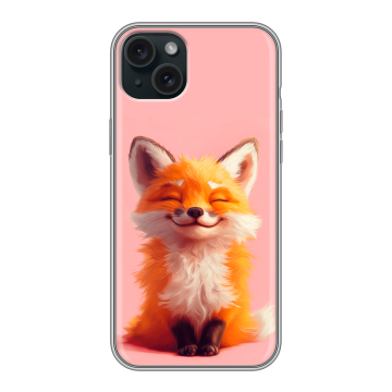 Силиконовый чехол на Iphone 15 Plus с принтом милая лиса