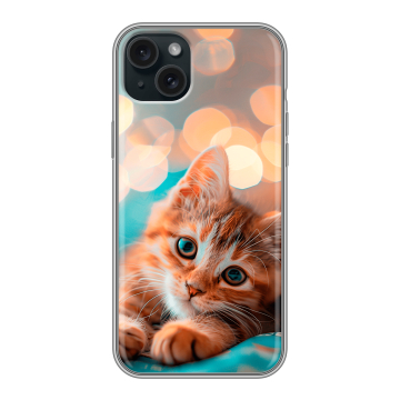Силиконовый чехол на Iphone 15 Plus с принтом котик Силиконовый чехол на Iphone 15 Plus с принтом котик