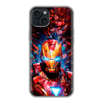 Силиконовый чехол на Iphone 15 Plus с принтом Железный человек Ironman Силиконовый чехол на Iphone 15 Plus с принтом Железный человек Ironman