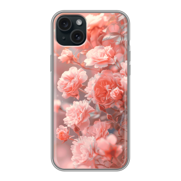 Силиконовый чехол на Iphone 15 Plus с принтом Розы цветы