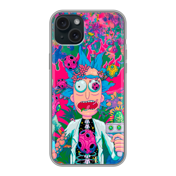 Силиконовый чехол на Iphone 15 Plus с принтом Рик и Морти Rick Morty Силиконовый чехол на Iphone 15 Plus с принтом Рик и Морти Rick Morty