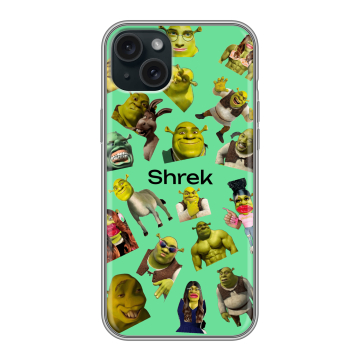 Силиконовый чехол на Iphone 15 Plus с принтом Шрек Shrek Силиконовый чехол на Iphone 15 Plus с принтом Шрек Shrek