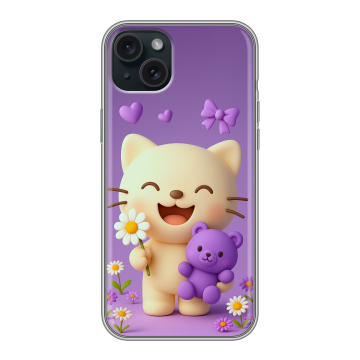 Силиконовый чехол на Iphone 15 Plus с принтом для девочек
