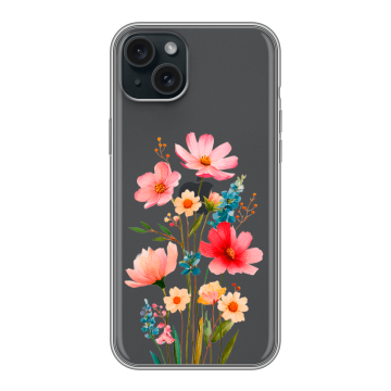 Силиконовый чехол на Iphone 15 Plus с принтом Цветы Силиконовый чехол на Iphone 15 Plus с принтом Цветы