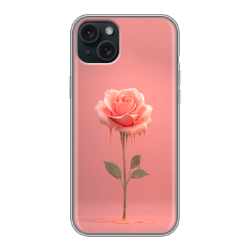Силиконовый чехол на Iphone 15 Plus с принтом Розовая роза Силиконовый чехол на Iphone 15 Plus с принтом Розовая роза