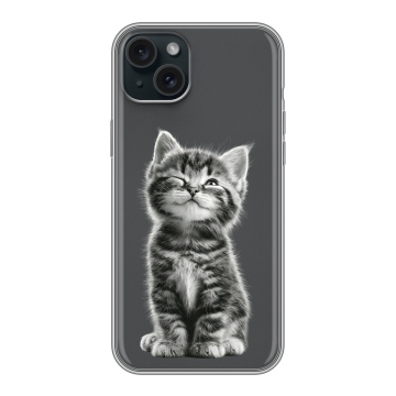 Силиконовый чехол на Iphone 15 Plus с принтом Котенок
