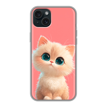 Силиконовый чехол на Iphone 15 Plus с принтом Розовый котенок Силиконовый чехол на Iphone 15 Plus с принтом Розовый котенок