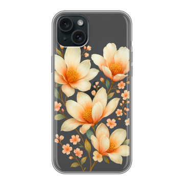 Силиконовый чехол на Iphone 15 Plus с принтом Цветы Силиконовый чехол на Iphone 15 Plus с принтом Цветы