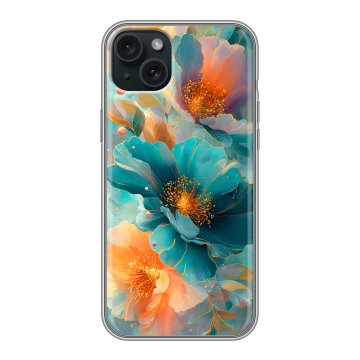 Силиконовый чехол на Iphone 15 Plus с принтом Цветы Силиконовый чехол на Iphone 15 Plus с принтом Цветы